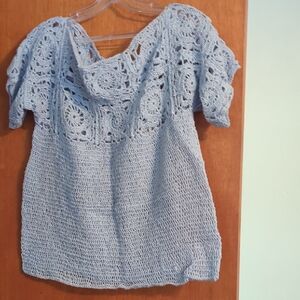 Blue Crochet Women's Tunic